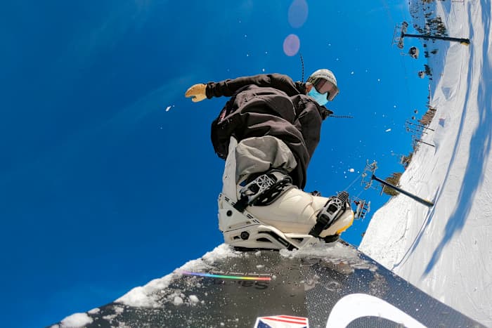 GOLDEN DREAMS
“I would definitely love to make it to the Olympics,” says Henricksen, the silver medalist in slopestyle at the 2020 U.S. Open. “That’s goal No. 1—just to try and make it there would be amazing. But who knows what’s going to happen? It’d be a super cool personal accomplishment to make it there.”